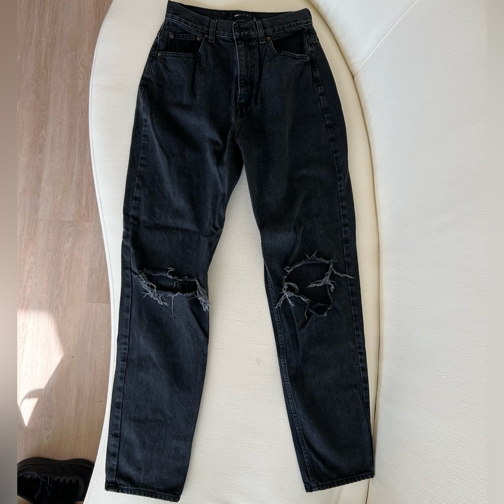 ASOS Black High Rise Women Ripped Jeans
